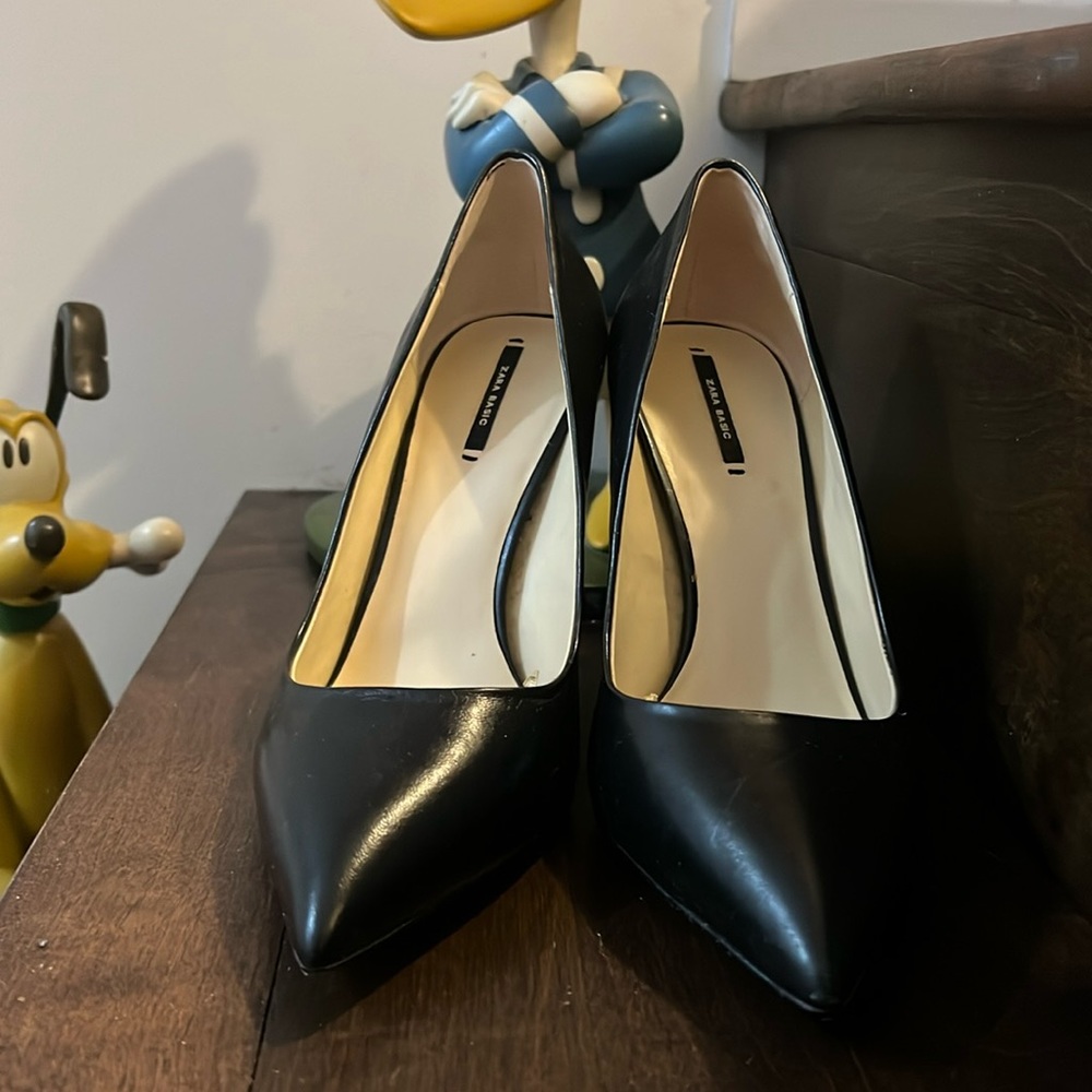 💠#24 Zara Basic black leather high heels 👠 size 40